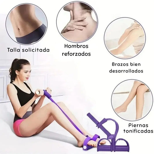 Kit de bandas de resistencia para fitness con pedales y correas para tobillos