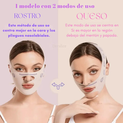 Máscara - de Contorno Facial  Suaviza Rugas, Papada e Modela o Rosto